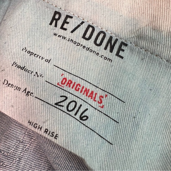 Re/Done Originals High Rise Light Wash Button Fly Skinny Jeans Size 27 - Picture 9 of 13